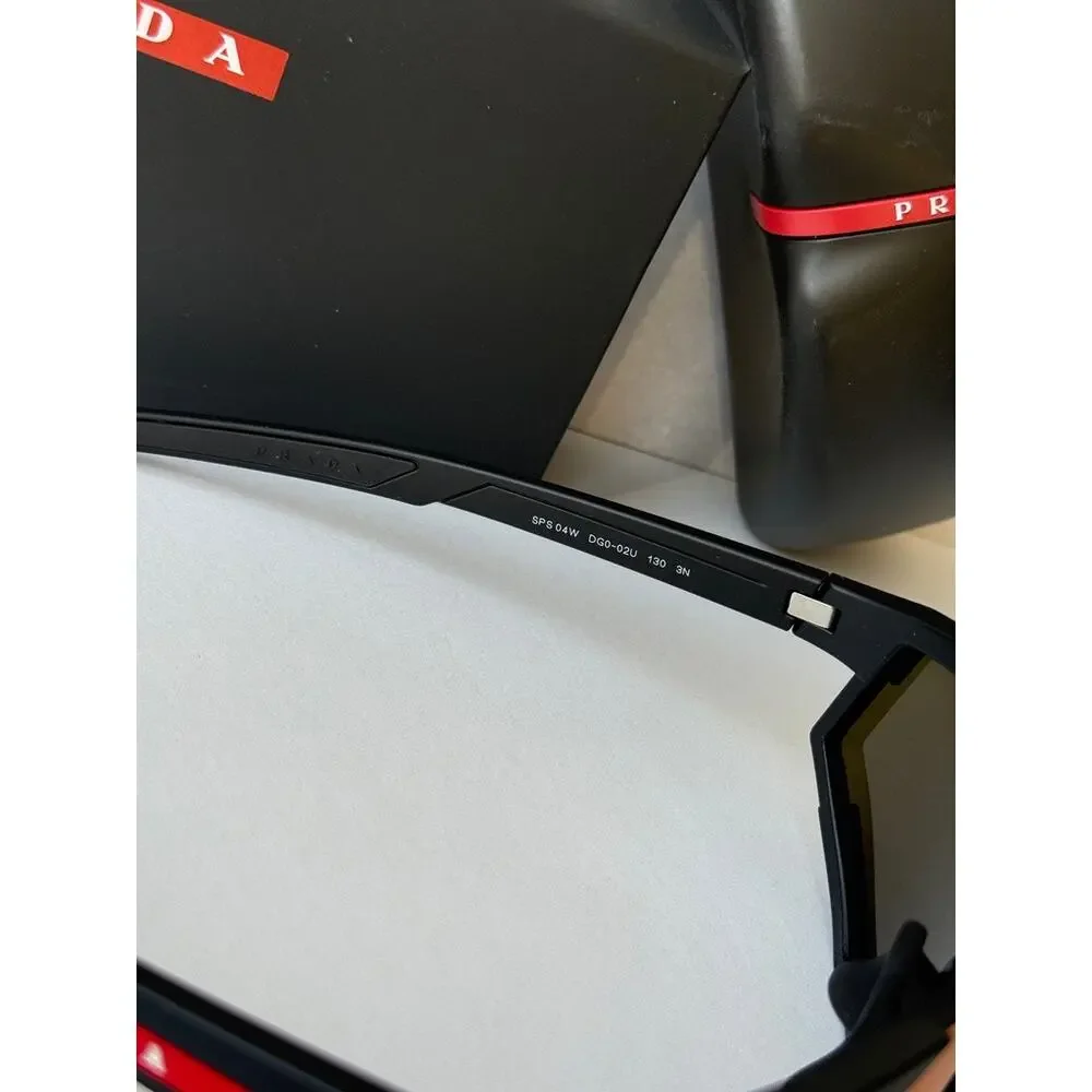 NEW Prada Sport PS04WS Sunglasses in Black Red Mirror $480